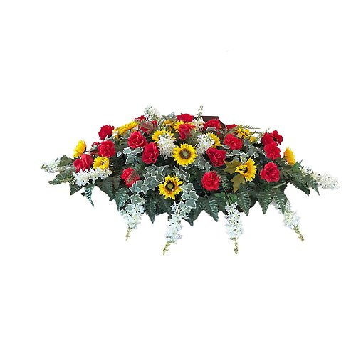 Sunflower & Roses Casket Spray