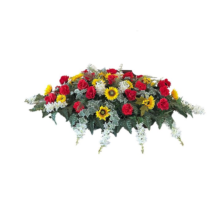 Sunflower & Roses Casket Spray