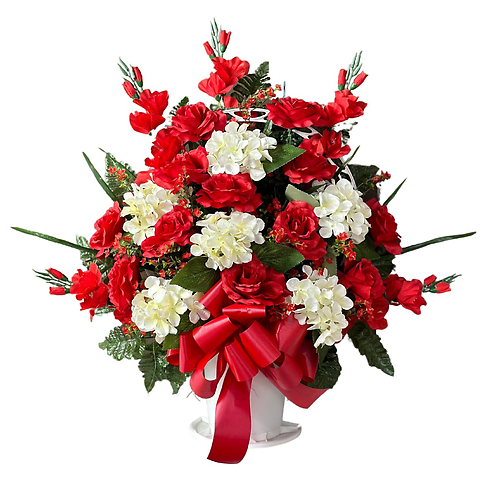 Red & White Sympathy Basket