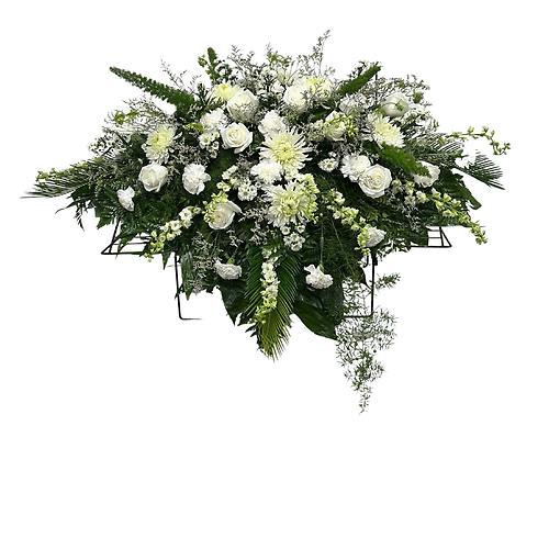 White Casket Spray