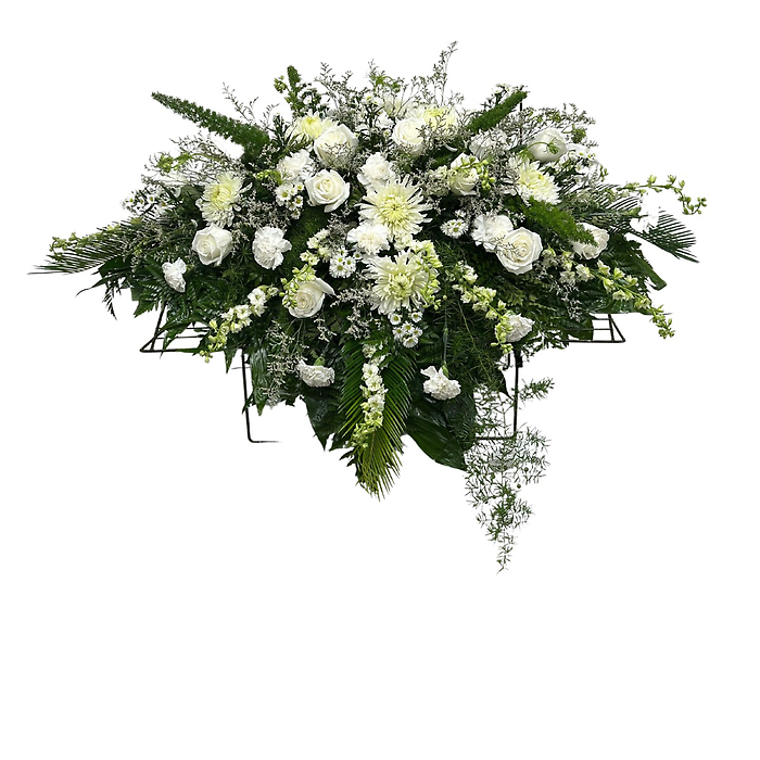 White Casket Spray