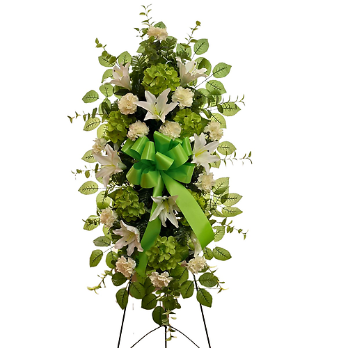 Green & White Standing Spray