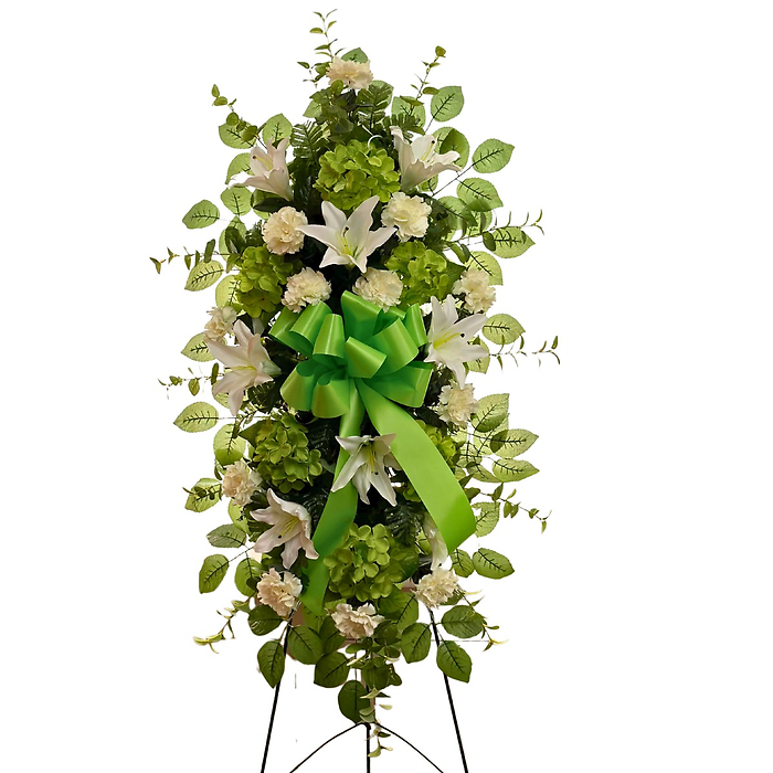 Green & White Standing Spray
