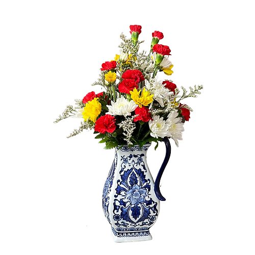 Blue & White Willow Ceramic Vase